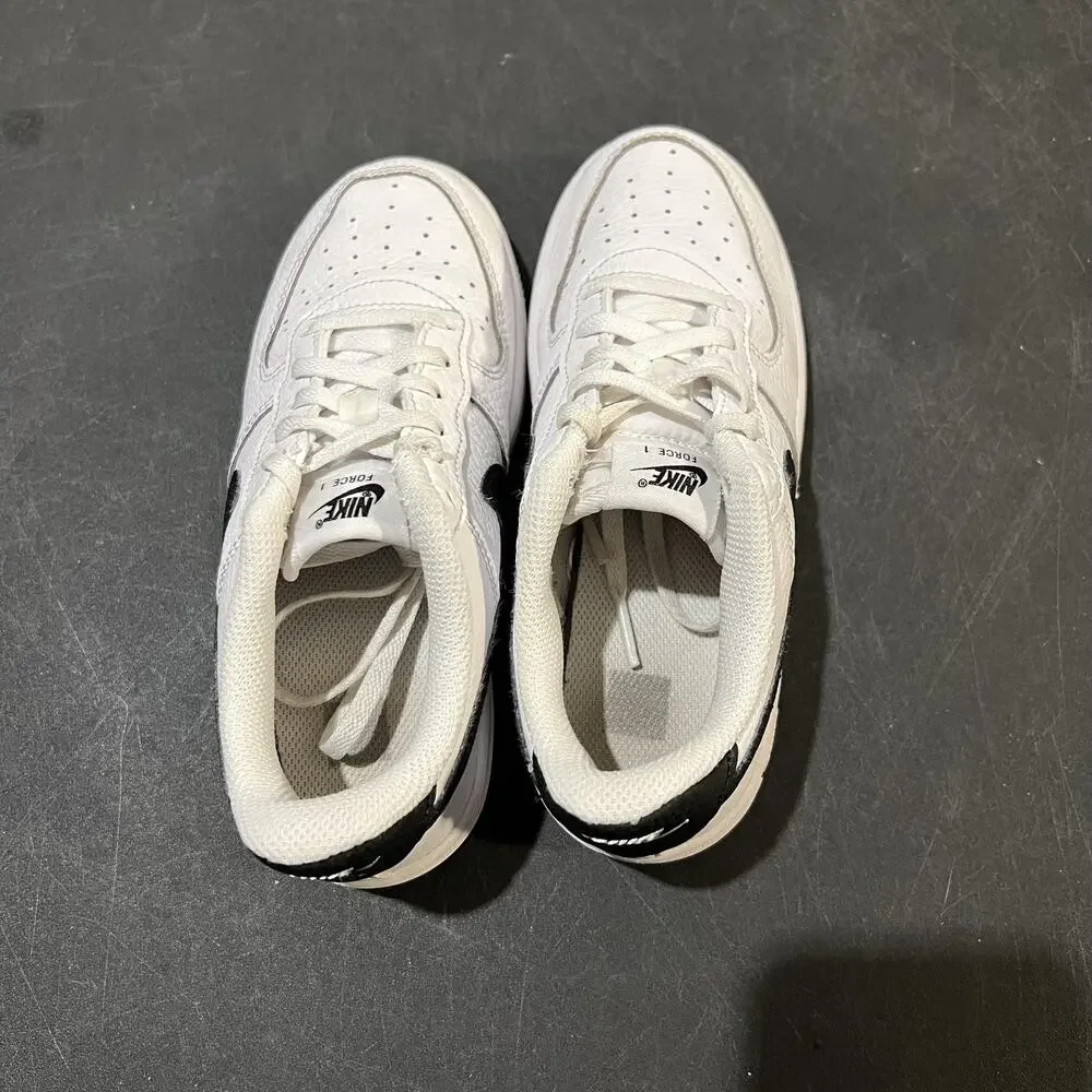 Nike Air Force 1 LE Shoes Youth Kids White Black Low Leather Sneakers CZ1685-100